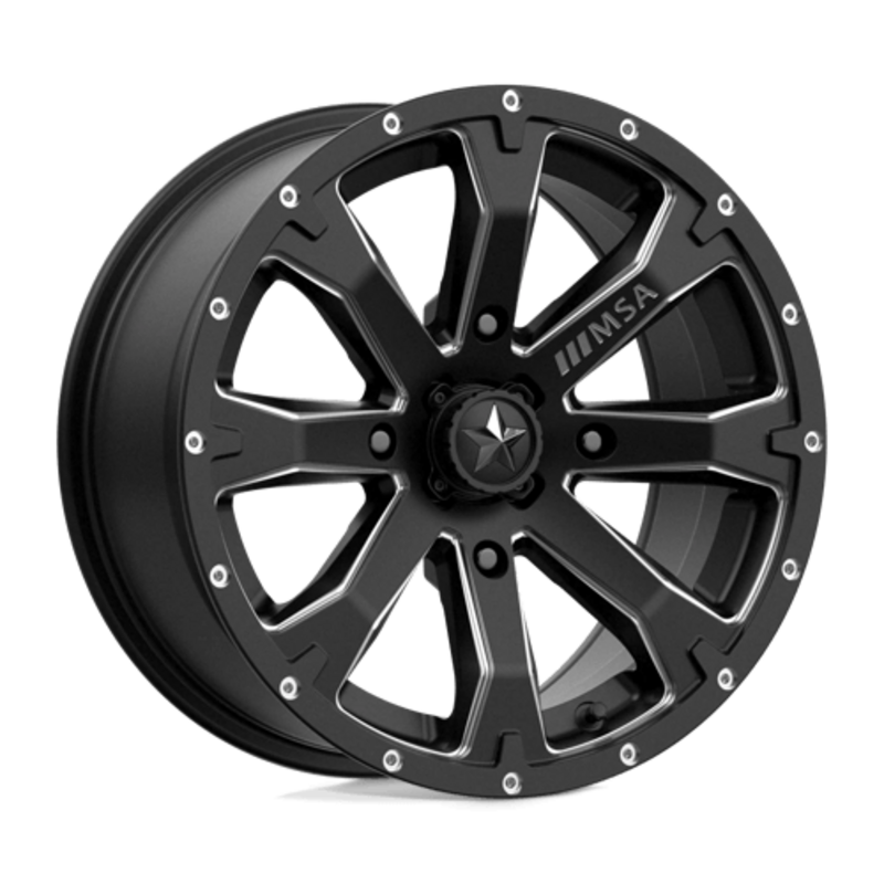 MSA Offroad Wheels M42 Bounty 15x7 4x156 ET10, Noir Satiné, Branches Usinées