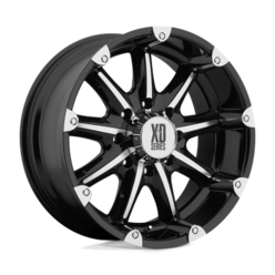 XD XD779 Badlands 18x9 8x165.1 ET-12, Noir Brillant, Branches Polies