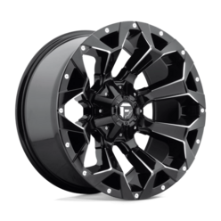 Fuel D576 Assault 17x9" 5x114.3/127 ET01, Noir Brillant, Branches Usinées