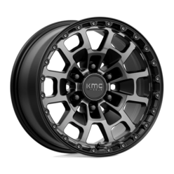 KMC KM718 Summit 17x8.5" 6x139.7 ET18, Noir Satiné, Teinte Grise