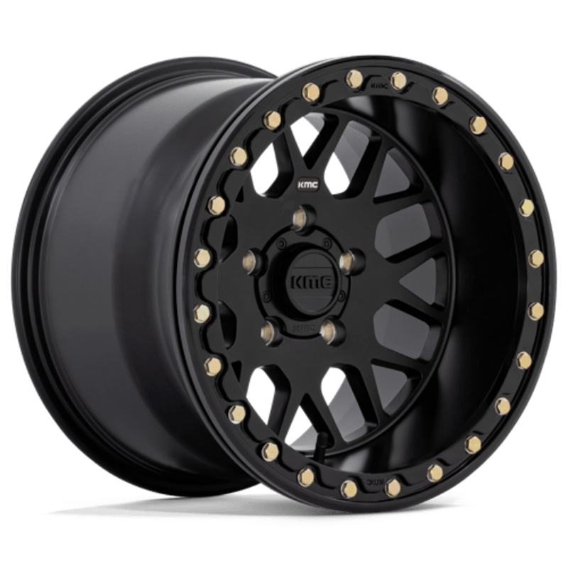 KMC KS235 Grenade Beadlock 14x7" 4x137 ET38, Noir Satiné