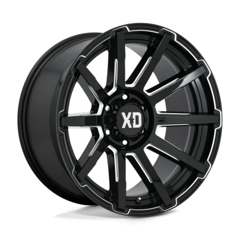 XD XD847 Outbreak 22x10" 6x139.7 ET12, Noir Brillant, Branches Usinées