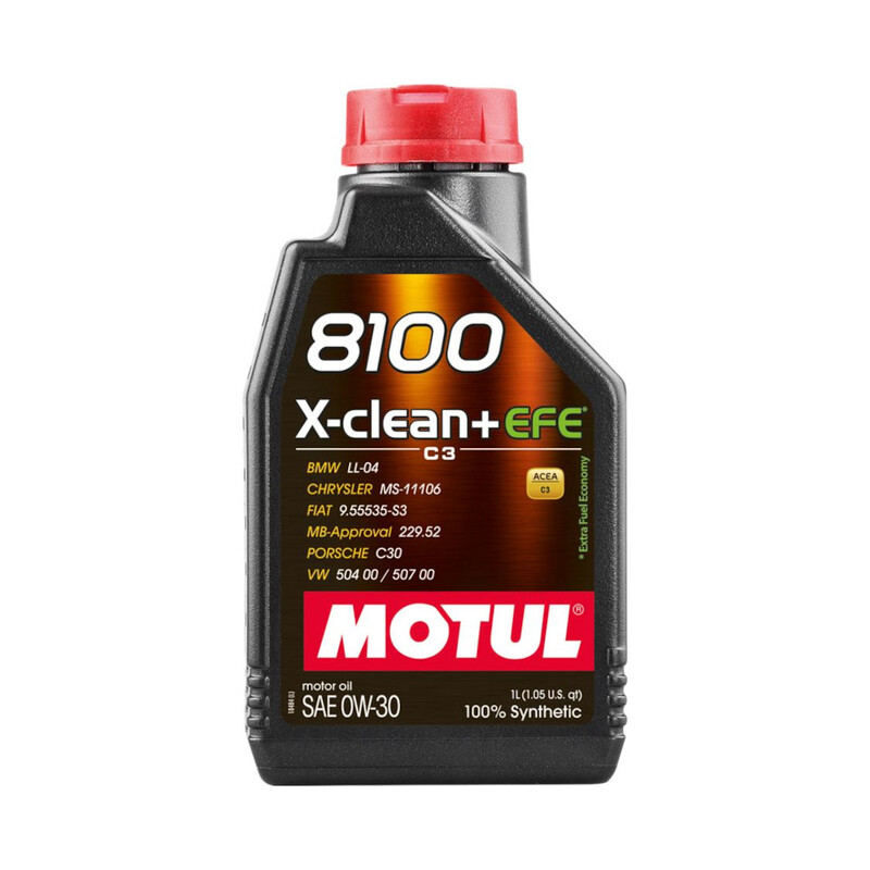 1L Huile Motul 0W30 8100 X-Clean+ EFE (Mercedes, BMW, Porsche, VW, Fiat...)