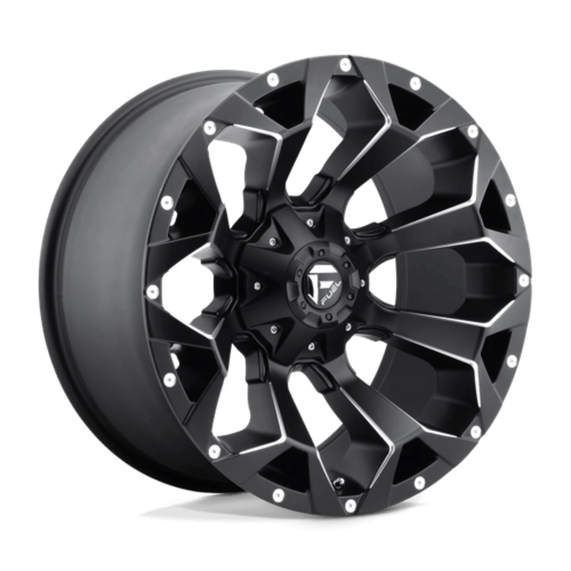 Fuel D546 Assault 20x9" 8x180 ET20, Noir Mat, Rebord Brillant