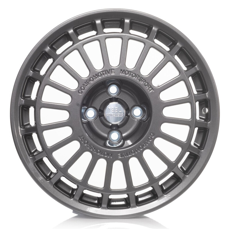Jante Compomotive TH2 1671 16x7" 4x98 ET25, Gris Métallisé (Lancia Integrale 4 Trous - 58.1 mm)