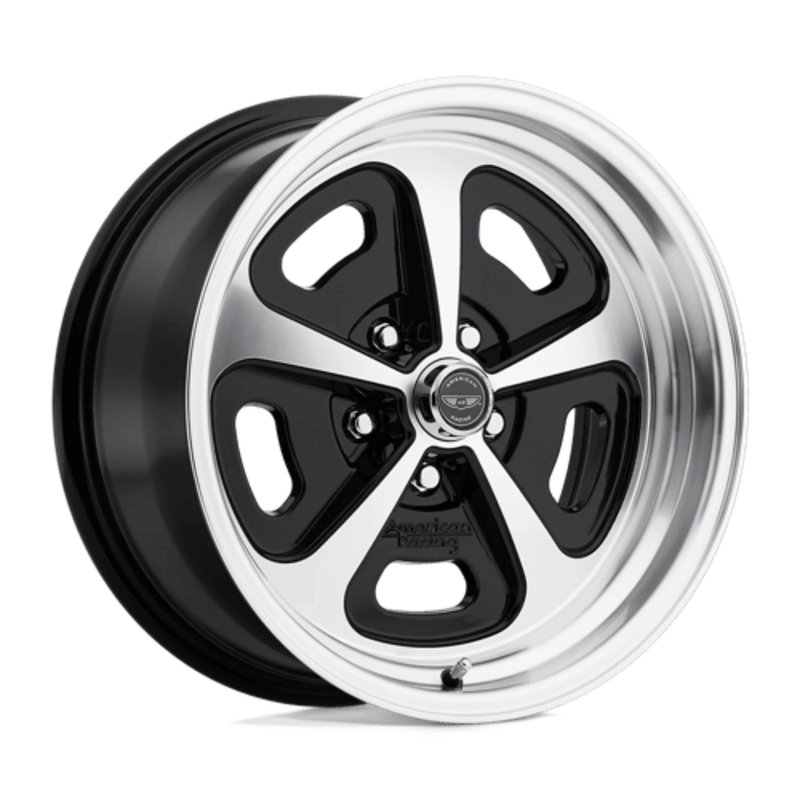 American Racing Vintage VN501 500 Mono Cast 17.0x8" 5x114.3 ET00, Noir Brillant, Branches Polies