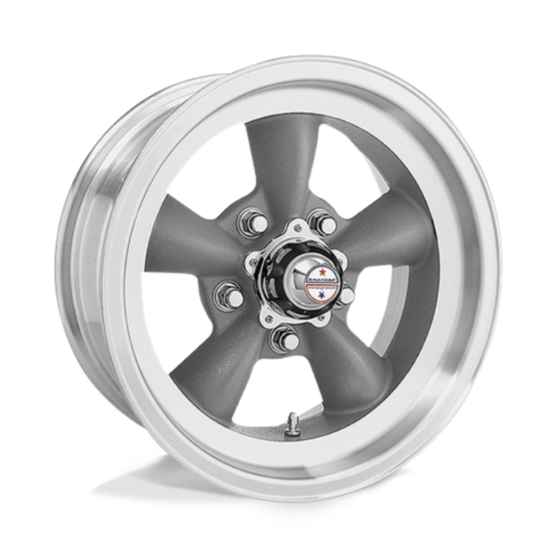 American Racing Vintage VN105 Torq Thrust D 15.0x6" 5x114.3 ET04, Gris Torq Thrust, Rebord Poli