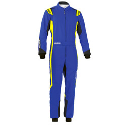 Combinaison Karting Sparco Thunder Bleue & Jaune (CIK-FIA N2013.1)