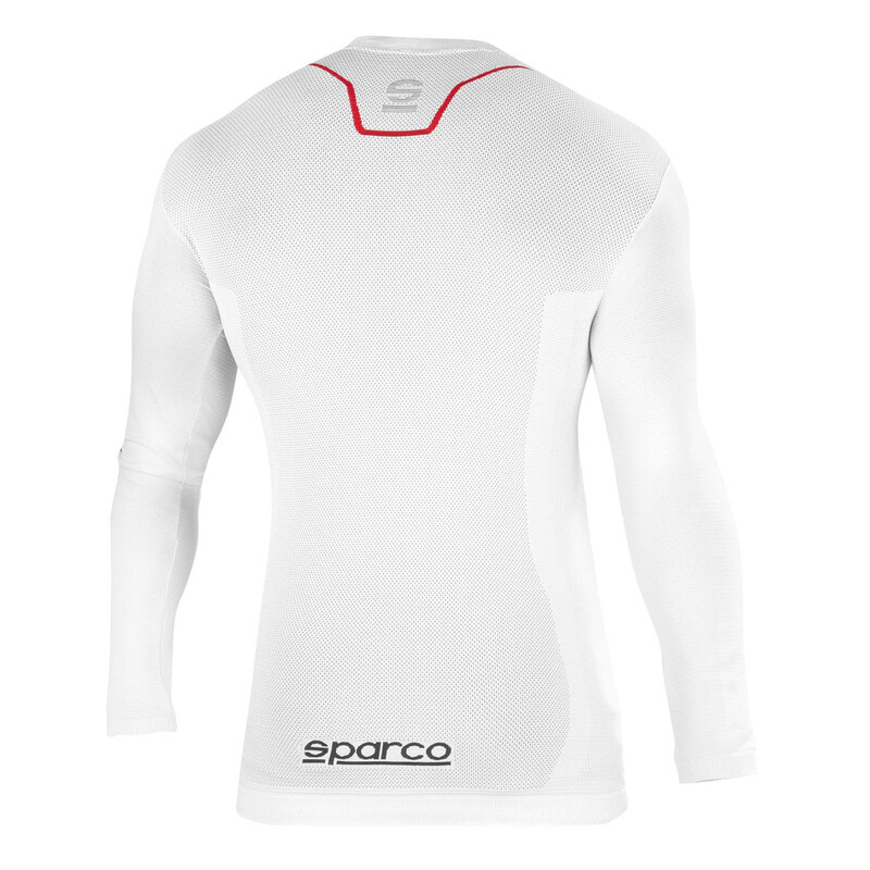 T-Shirt Manches Longues Karting Sparco K-Carbon Blanc & Rouge