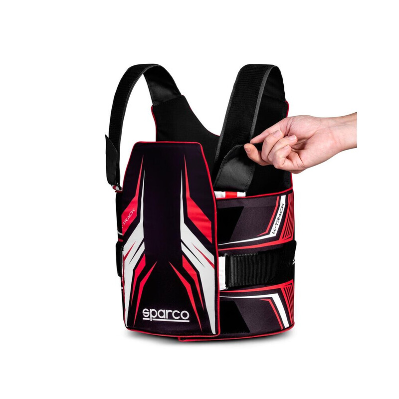 Gilet Protège-Côtes Karting Sparco K-Track Enfant Noir & Rouge (FIA 8870-2018)