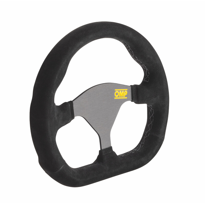 Volant\u0020OMP\u0020Formula\u0020Quadro\u0020Plat,\u0020Cuir\u0020Noir\u0020Retourn\u00E9,\u0020Branches\u0020Noires