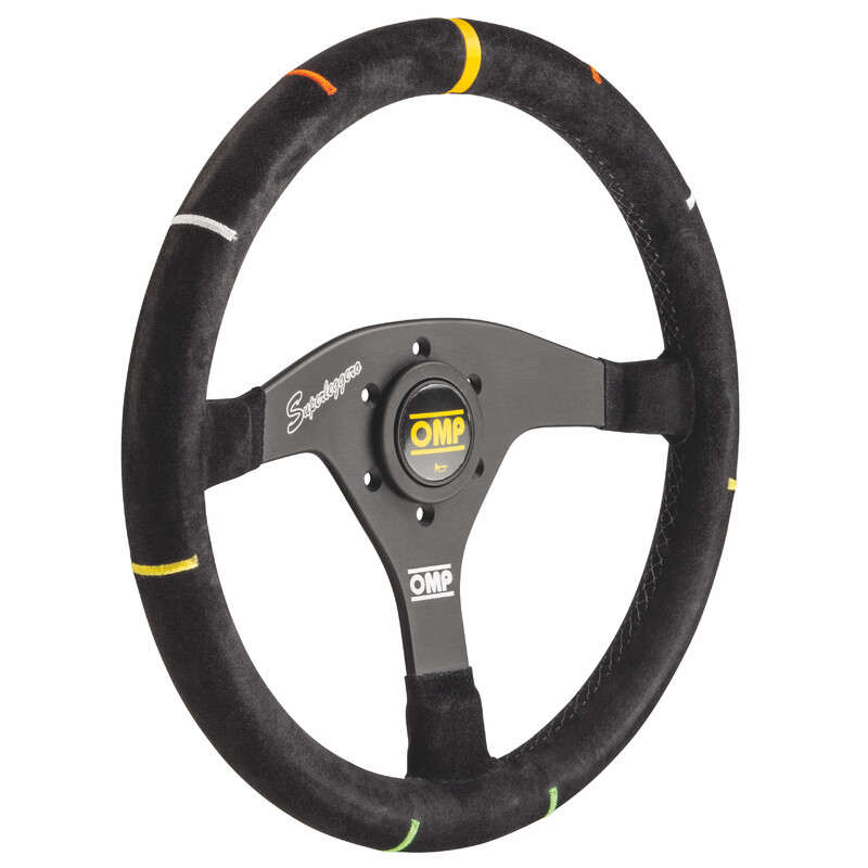 Volant\u0020OMP\u0020Recce\u0020Plat,\u0020Cuir\u0020Noir\u0020Retourn\u00E9,\u0020Branches\u0020Noires