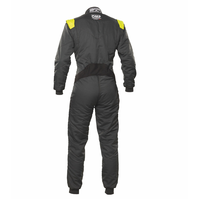 Combinaison OMP First-S Anthracite / Jaune Fluo (FIA 8856-2018)