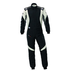 Combinaison OMP First EVO Noire / Blanche (FIA 8856-2018)