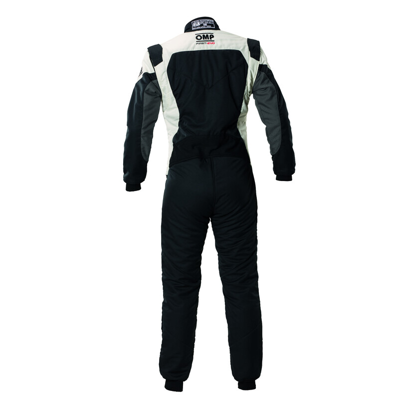 Combinaison OMP First EVO Noire / Blanche (FIA 8856-2018)