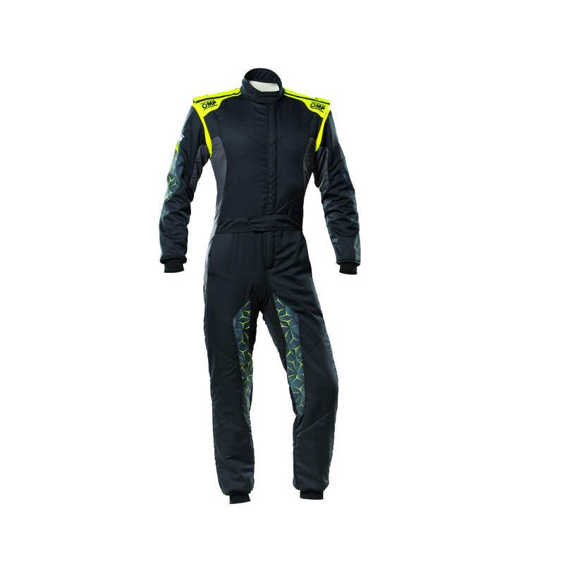 Combinaison OMP Tecnica Hybrid Noire / Jaune Fluo (FIA 8856-2018)