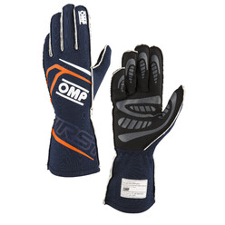 Gants OMP First Bleus Marine / Orange Fluo