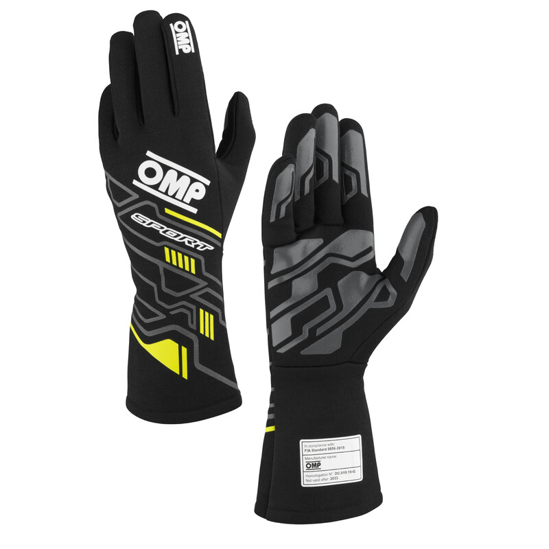 Gants OMP Sport Noirs / Jaunes Fluo