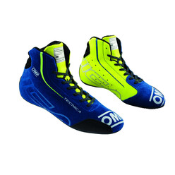 Bottines OMP Tecnica - Bleues Roi / Jaunes Fluo (FIA)