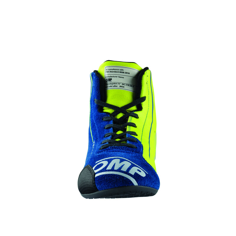 Bottines OMP Tecnica - Bleues Roi / Jaunes Fluo (FIA)