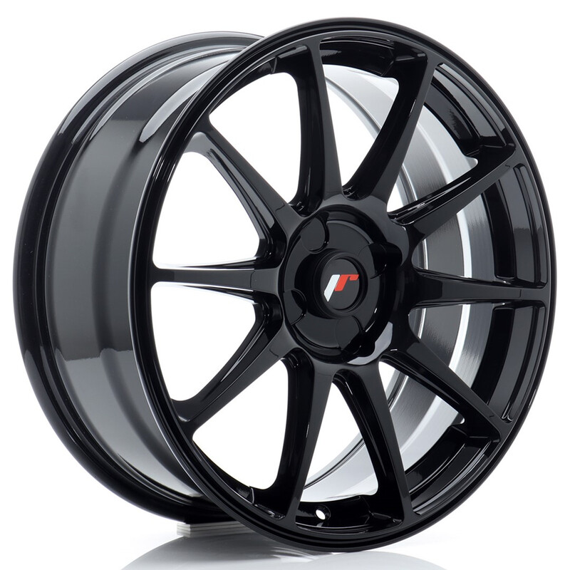 Japan Racing JR-11 18x7.5" (4 trous - sur mesure) ET20-40, Noir Brillant