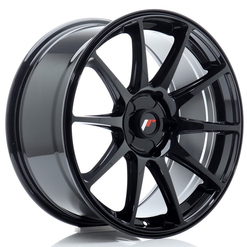 Japan Racing JR-11 18x8.5" (5 trous - sur mesure) ET20-40, Noir Brillant