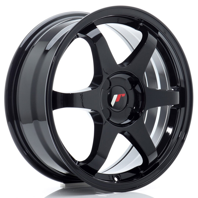 Japan Racing JR-3 17x7" (4 trous - sur mesure) ET20-42, Noir Brillant