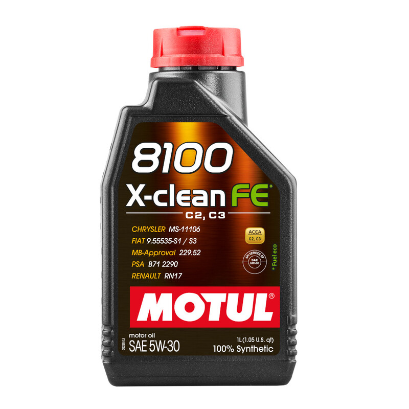 1L Huile Motul 5W30 8100 X-Clean FE (PSA, Renault, Mercedes, Fiat, Chrysler)