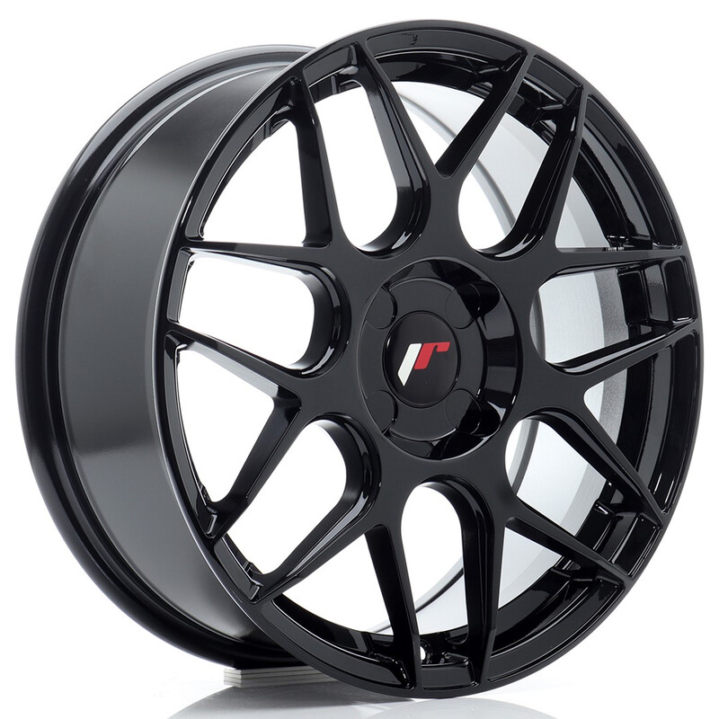 Japan Racing JR-18 17x7" (4 trous - sur mesure) ET20-40, Noir Brillant