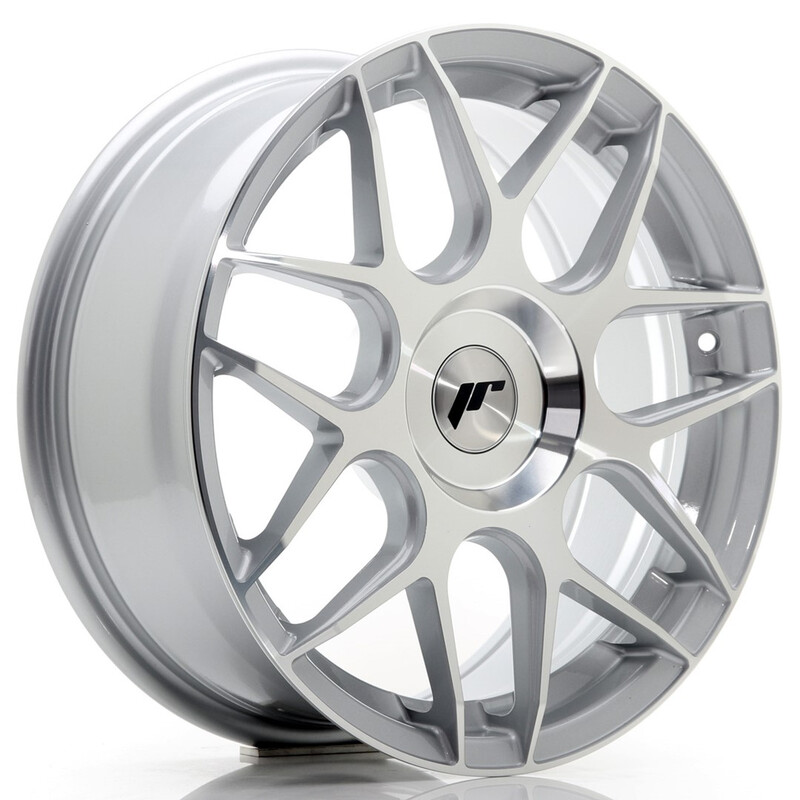 Japan Racing JR-18 17x7" (4 & 5 trous - sur mesure) ET20-40, Gris Argenté Poli