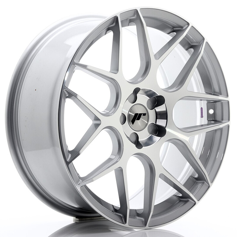 Japan Racing JR-18 20x8.5" (5 trous - sur mesure) ET20-40, Gris Argenté Poli
