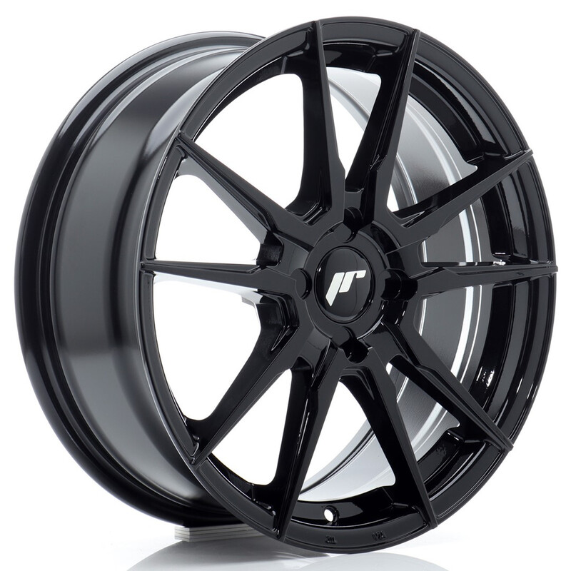 Japan Racing JR-21 17x7" (4 trous - sur mesure) ET20-40, Noir Brillant