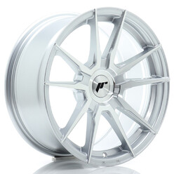 Japan Racing JR-21 17x8" (4 & 5 trous - sur mesure) ET20-35, Gris Argenté Poli