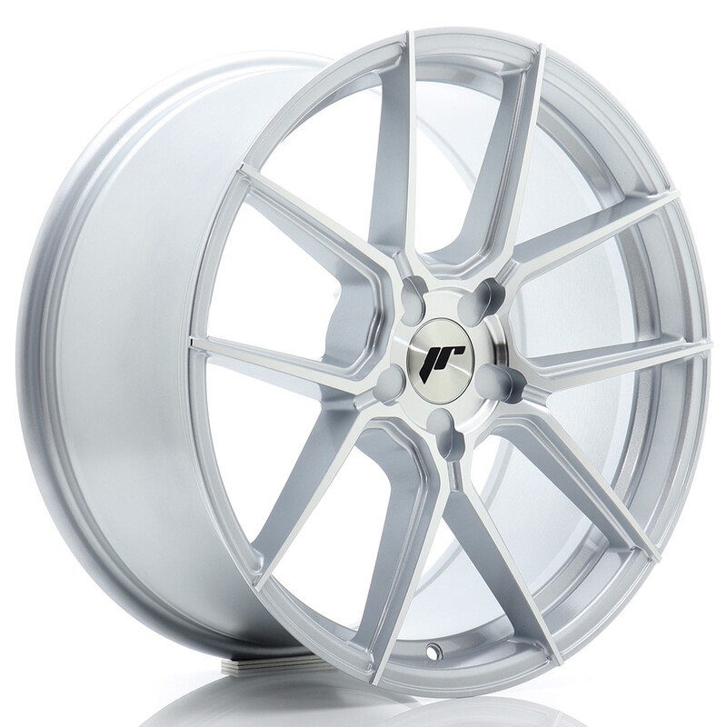 Japan Racing JR-30 19x8.5" (5 trous - sur mesure) ET20-45, Gris Argenté Poli
