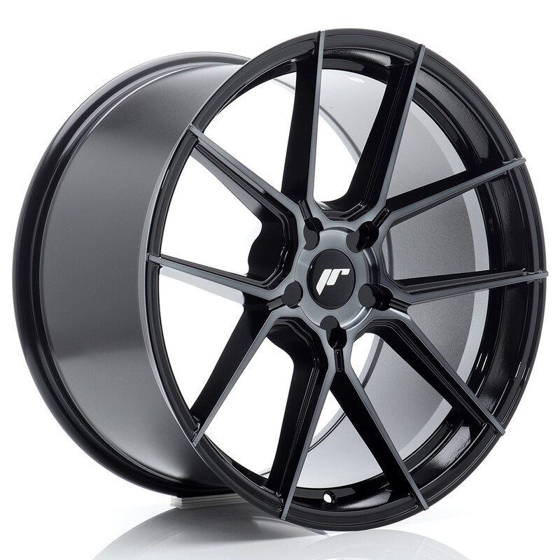 Japan Racing JR-30 Extreme Concave 20x10.5" (5 trous - sur mesure) ET15-45, Noir Brillant, Face Teintée