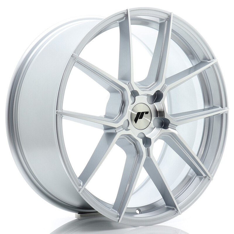 Japan Racing JR-30 20x8.5" (5 trous - sur mesure) ET20-45, Gris Argenté Poli