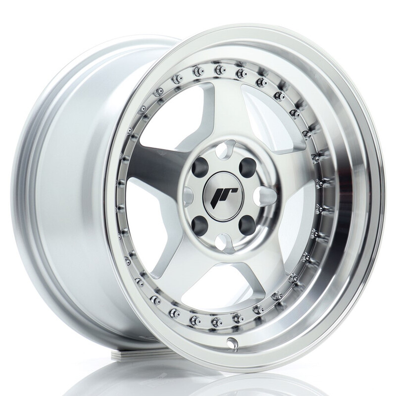 Japan Racing JR-6 15x8" 4x100 ET5, Gris Argenté Poli