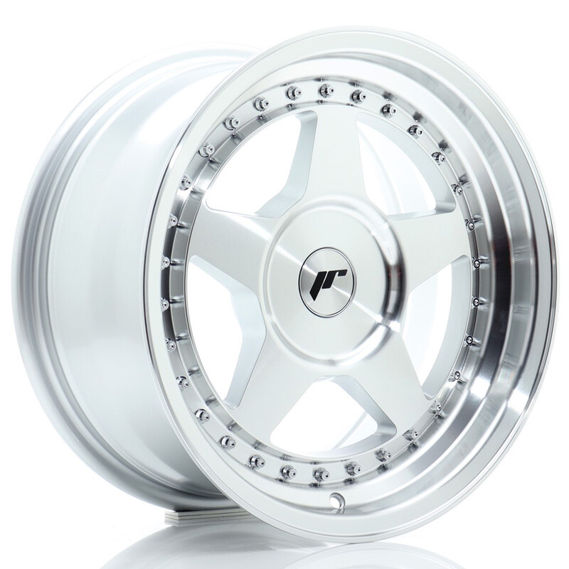Japan Racing JR-6 16x8" (4 & 5 trous - sur mesure) ET10-30, Gris Argenté Poli