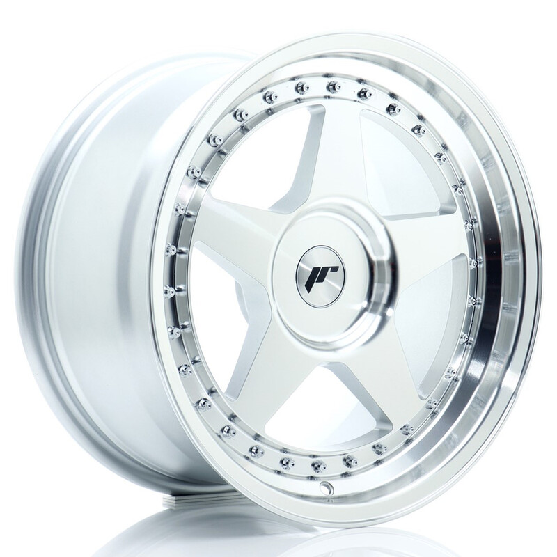 Japan Racing JR-6 17x9" (4 & 5 trous - sur mesure) ET20-35, Gris Argenté Poli