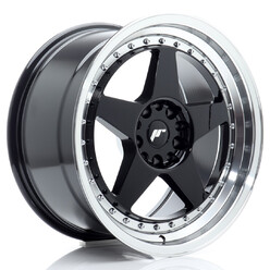 Japan Racing JR-6 18x9.5" 5x114.3/120 ET22, Noir Brillant, Rebord Poli