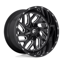 Fuel D581 Triton 22x10" 5x114.3/127 ET-18, Noir Brillant, Branches Usinées