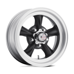 American Racing Vintage VN105 Torq Thrust D 15x10" 5x114.3 ET-44, Noir Satiné, Rebord Poli