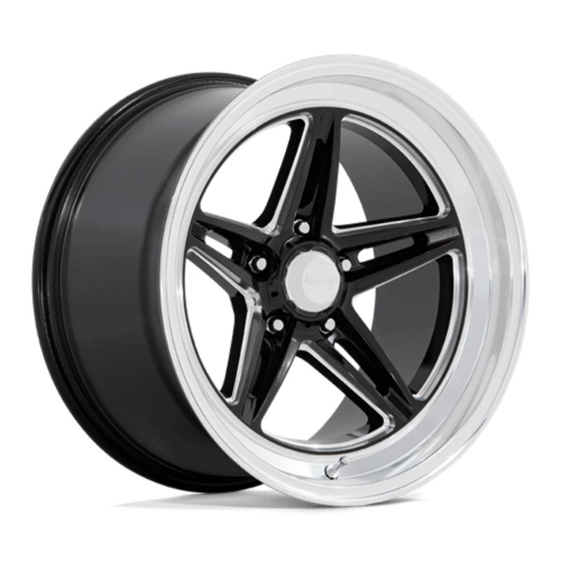 American Racing Vintage VN514 Groove 18x8" 5x120.65 ET0, Noir Brillant, Rebord Diamant