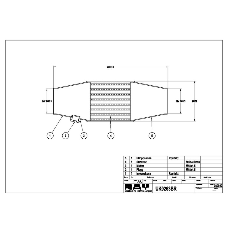 Catalyseur 100 Cellules Ø63.5-100 mm (2.5") - SBF & FIA