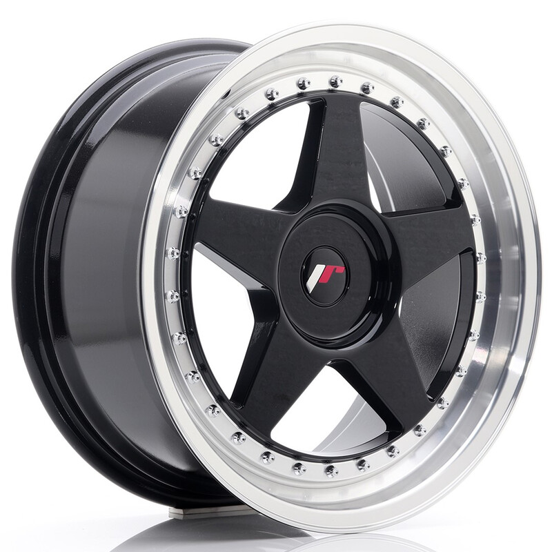Set de 4x Japan Racing JR-6 18x8.5" 4x114,3 ET40, Noir Brillant