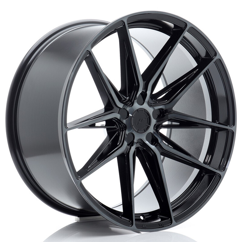 Japan Racing JR-44 21x10.5" (5 trous - sur mesure) ET15-40, Noir Brillant, Branches Teintées