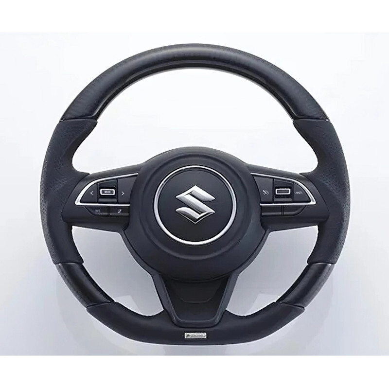 Volant GReddy Carbone Noir avec Coutures Rouges pour Suzuki Swift Sport ZC33S