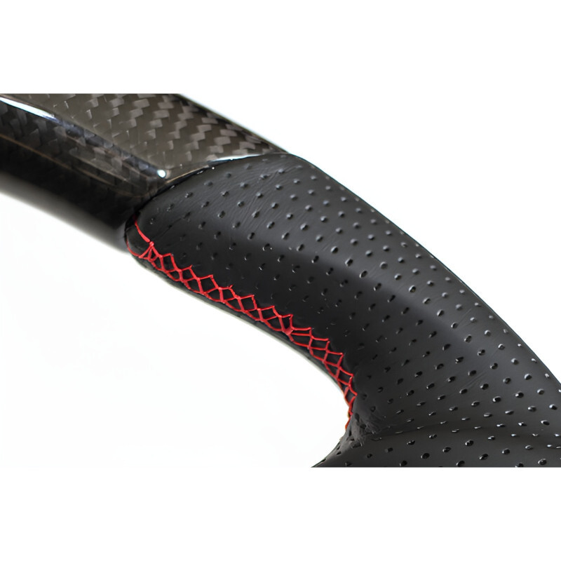 Volant GReddy Carbone Noir avec Coutures Rouges pour Suzuki Swift Sport ZC33S