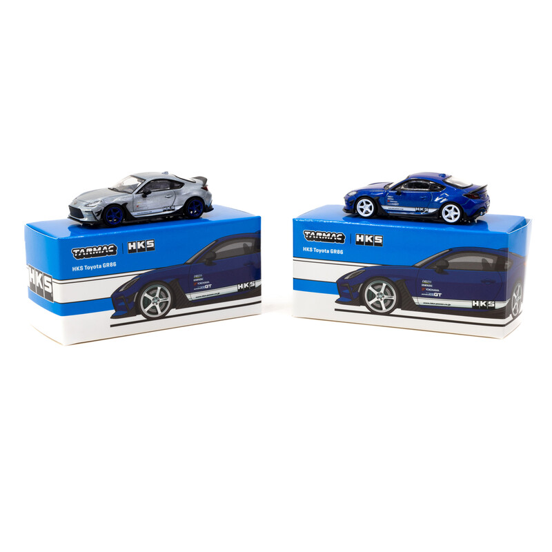 Tarmac Works 1/64 - Toyota GR86 HKS | Blue Metallic