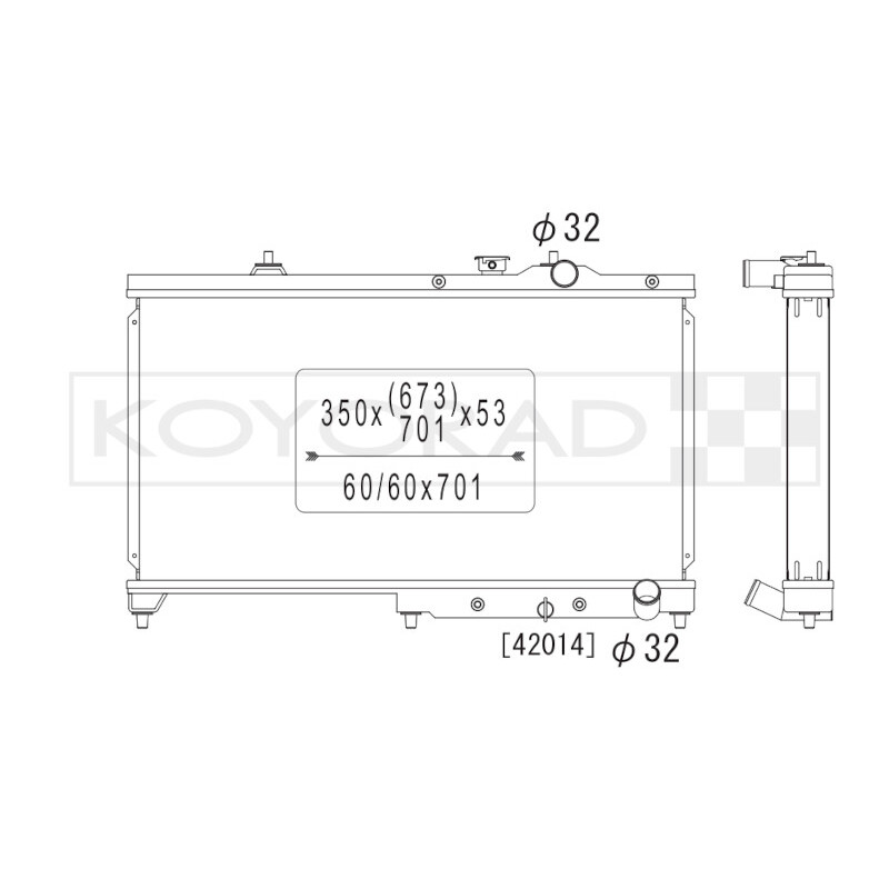 Radiateur Alu Koyorad XL pour Honda Civic EG6 & EG9